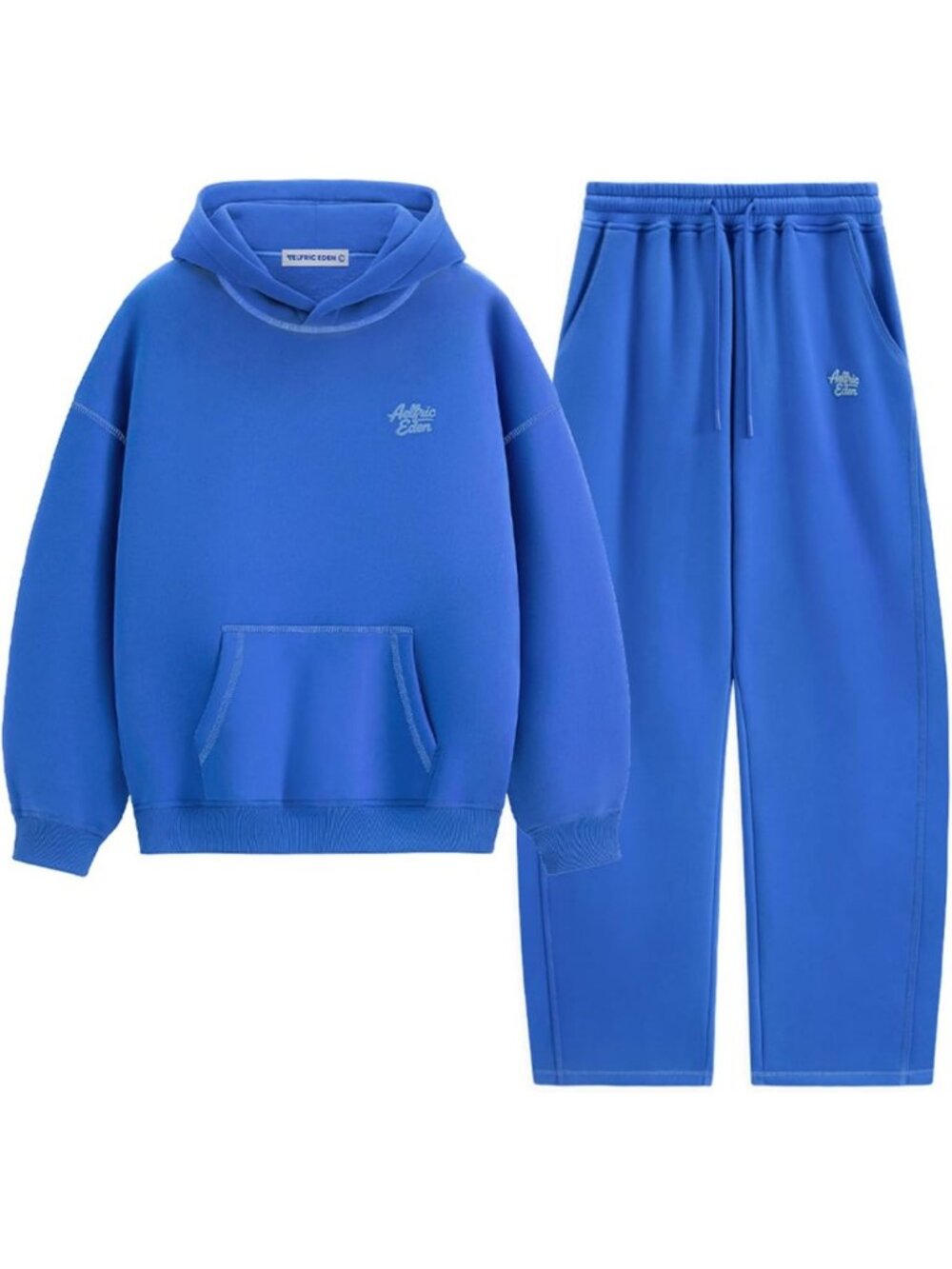 Cozy Fall Fleece Tracksuit Set for Women - Oversized Hoodie & Baggy Sweatpants
